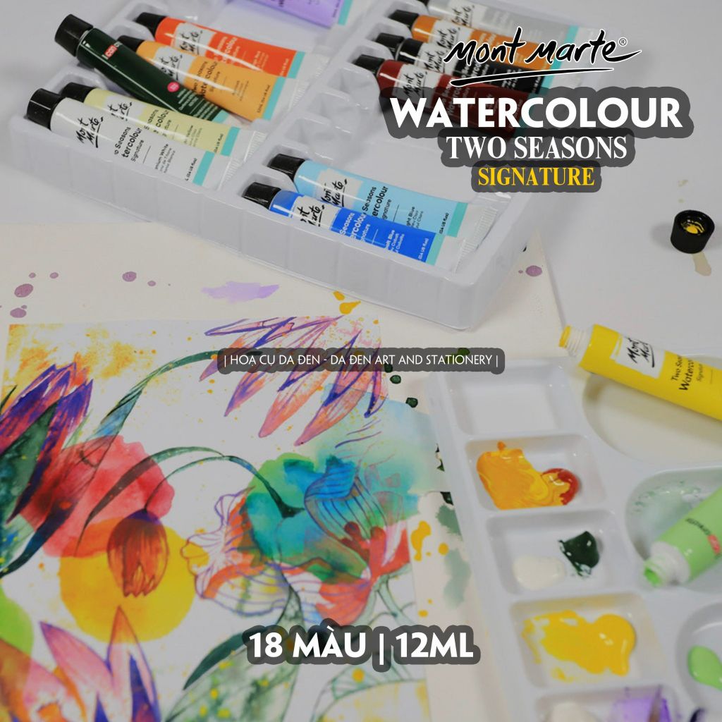 [DA ĐEN] Set 18 Màu Nước Pastel Mới Mont Marte - Two Seasons
