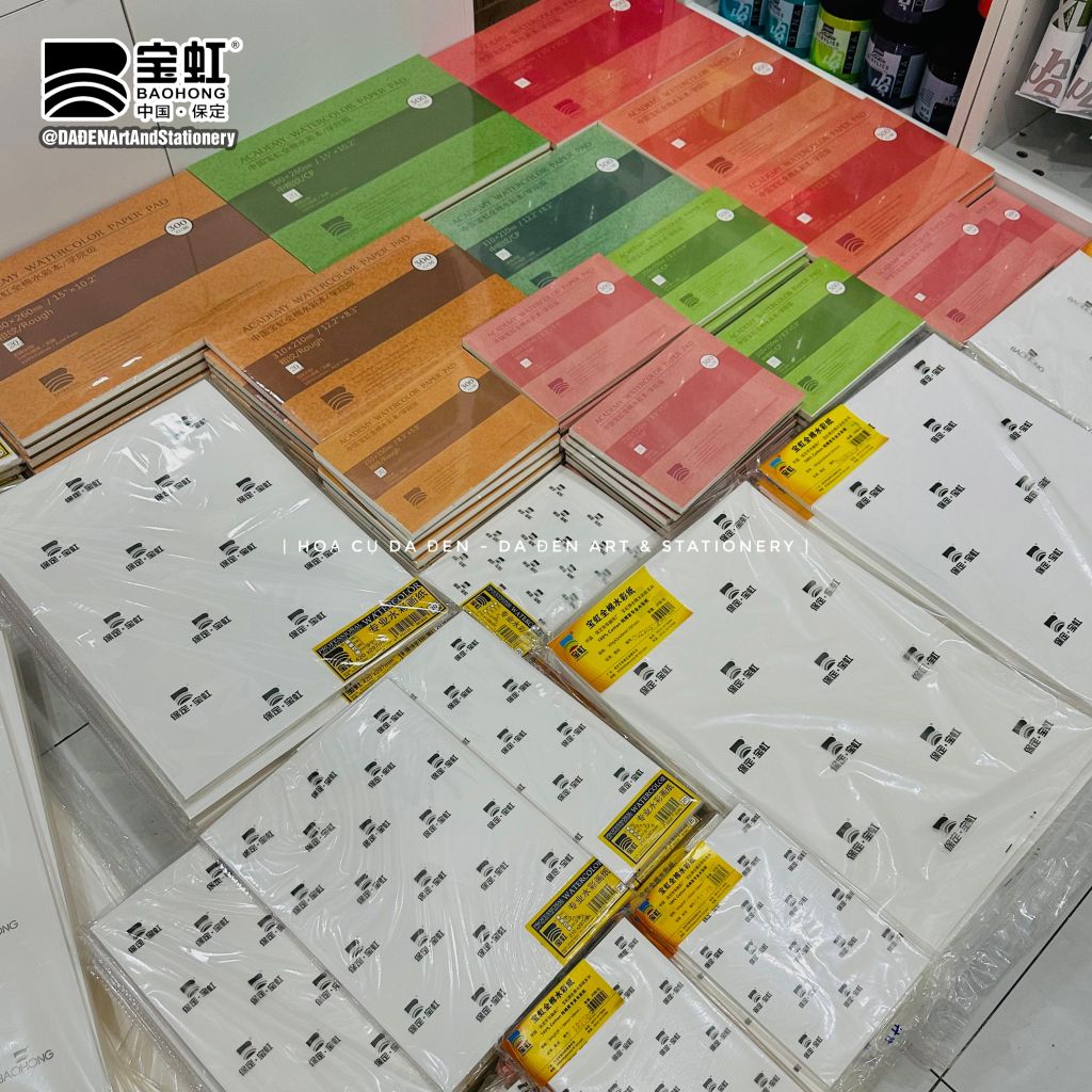 Giấy Màu Nước BaoHong 100% Cotton Túi 20 Tờ (Dòng Academy)
