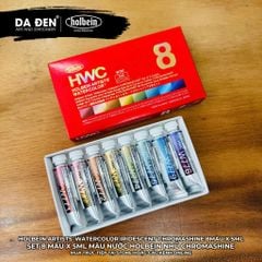 [DA ĐEN] Set 8 Màu Nước Holbein Nhũ Iridescent Chroma Pearl và CHROMASHINE 5ml
