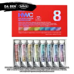 [DA ĐEN] Set 8 Màu Nước Holbein Nhũ Iridescent Chroma Pearl và CHROMASHINE 5ml