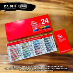 [DA ĐEN] Set 24 Màu Nước Holbein Tách Lớp Granulating 5ml