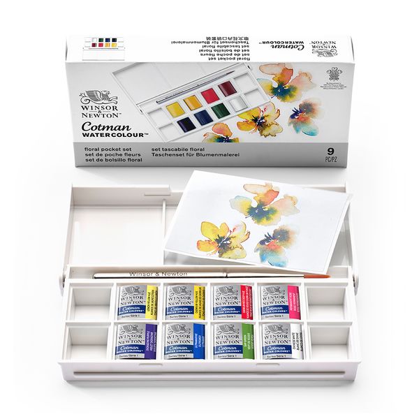 Màu Nước Winsor Newton Cot Man 8 Màu Floral Kèm Cọ