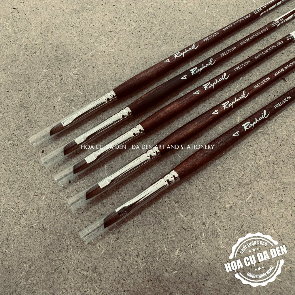 [DA ĐEN] Cọ Đầu Vát Raphael 8564 | Raphael Precision 8564 Short Handle Brush