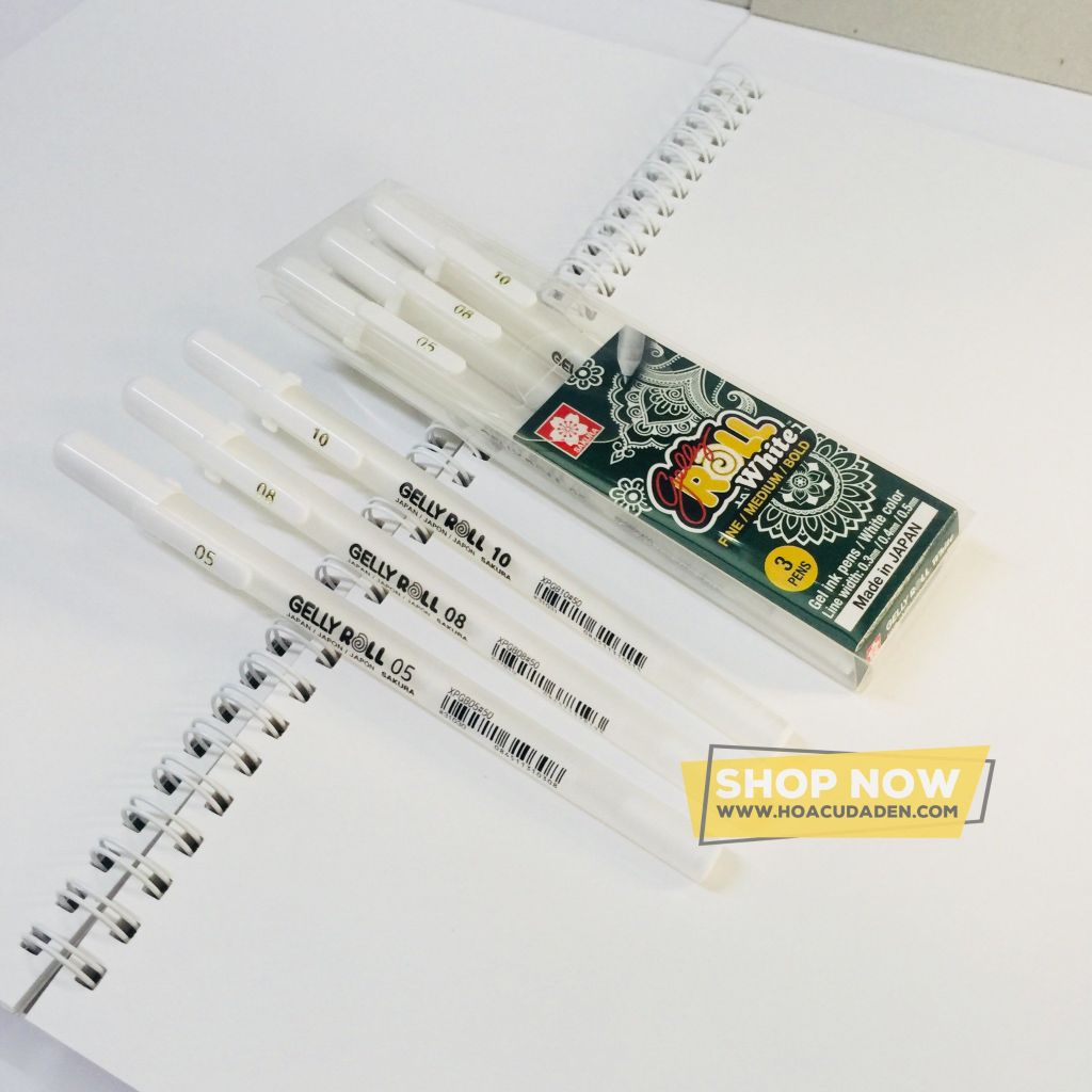 Bút Trắng Gelly Roll SAKURA 05|08|10 Nhật Bản