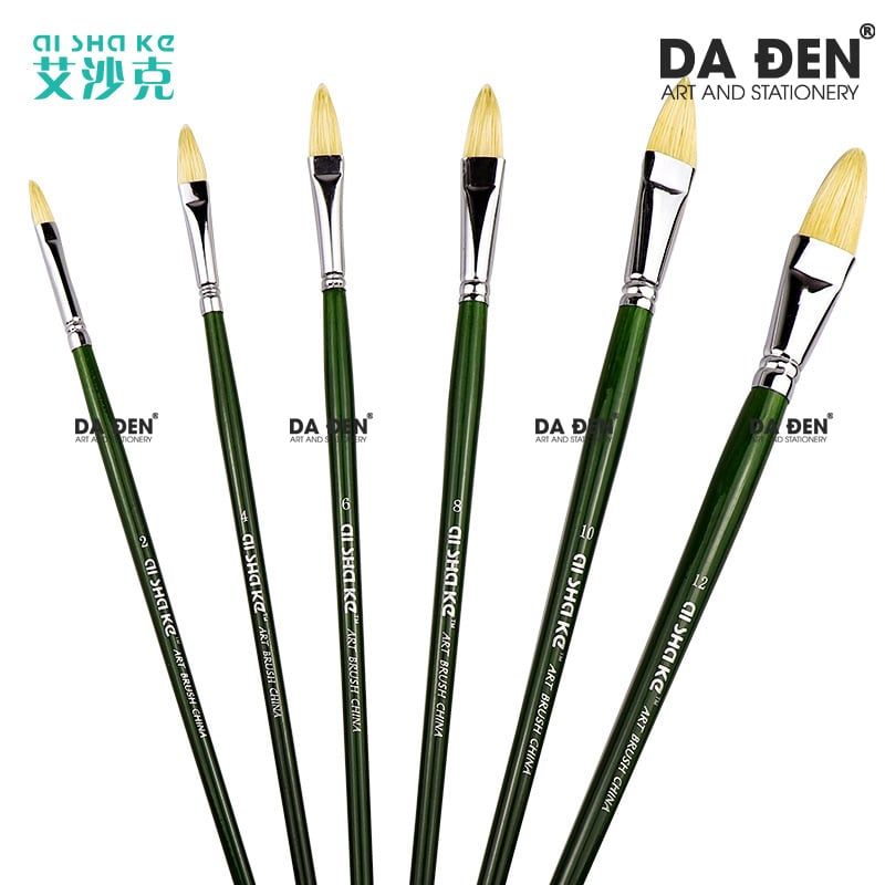 Cọ Sơn Dầu Oval Lông Heo Aishake (ZB-100002)