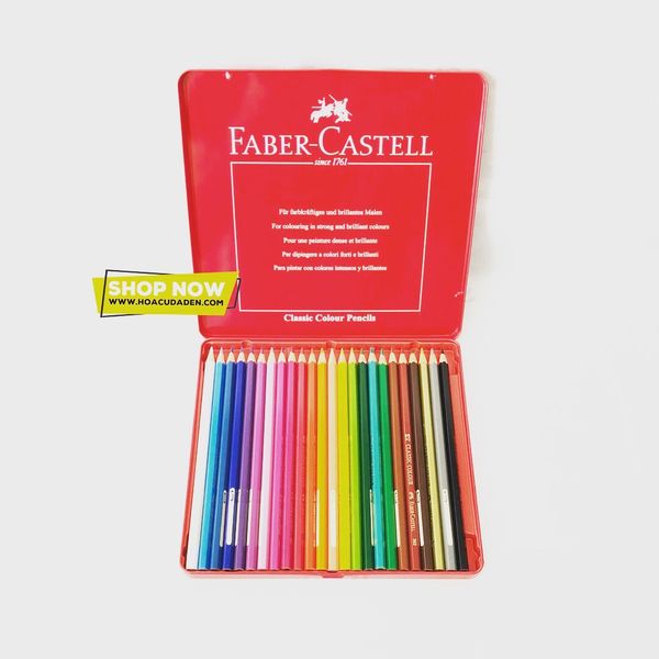 Chì màu khô CLASSIC KNIGHT FABER-CASTELL 24 màu (hộp thiếc)