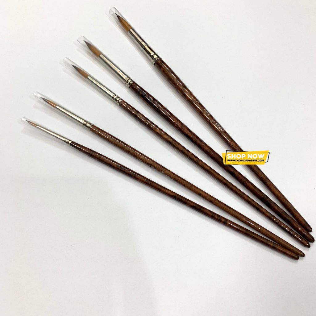 Cọ Vẽ Đầu Tròn Hand ZBS Thân Nâu