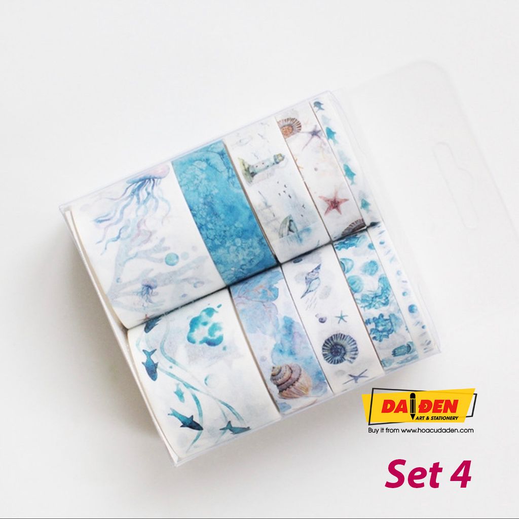 Washi Tape Bộ 10 Cuộn Phong Cách