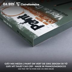 [DA ĐEN] Sổ Mix Media Clairefontaine Paint ON Vert de Gris 250gsm 30 Tờ