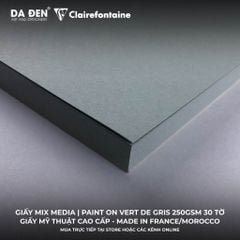 [DA ĐEN] Sổ Mix Media Clairefontaine Paint ON Vert de Gris 250gsm 30 Tờ