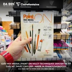 [DA ĐEN] Sổ Mix Media Clairefontaine Paint ON Multi Techniques 250gsm 40 Tờ