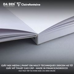 [DA ĐEN] Sổ Mix Media Clairefontaine Paint ON Multi Techniques 250gsm 40 Tờ