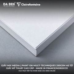[DA ĐEN] Sổ Mix Media Clairefontaine Paint ON Multi Techniques 250gsm 40 Tờ