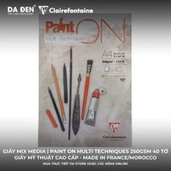[DA ĐEN] Sổ Mix Media Clairefontaine Paint ON Multi Techniques 250gsm 40 Tờ