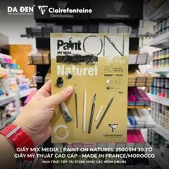 [DA ĐEN] Sổ Mix Media Clairefontaine Paint ON Naturel 250gsm 30 Tờ