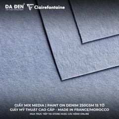 [DA ĐEN] Sổ Mix Media Clairefontaine Paint ON Denim 250gsm 15 Tờ
