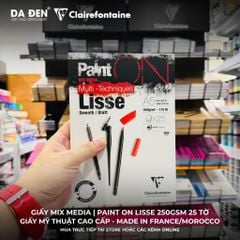 [DA ĐEN] Sổ Mix Media Clairefontaine Paint ON Lisse 250gsm 25 Tờ