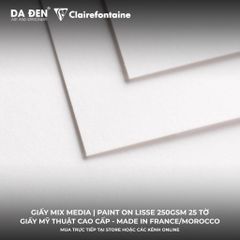 [DA ĐEN] Sổ Mix Media Clairefontaine Paint ON Lisse 250gsm 25 Tờ