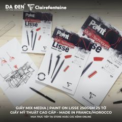 [DA ĐEN] Sổ Mix Media Clairefontaine Paint ON Lisse 250gsm 25 Tờ
