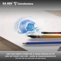 [DA ĐEN] Sổ Mix Media Clairefontaine Paint ON À GRAIN 250gsm 20 Tờ