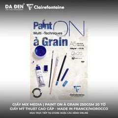 [DA ĐEN] Sổ Mix Media Clairefontaine Paint ON À GRAIN 250gsm 20 Tờ