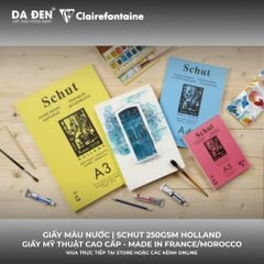 [DA ĐEN] Sổ Vẽ Màu Nước Clairefontaine SCHUT 250gsm Holland A4 40 Tờ