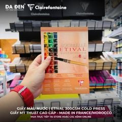 [DA ĐEN] Sổ Vẽ Màu Nước Clairefontaine Aquarelle Etival 300gsm 10 Tờ