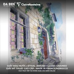 [DA ĐEN] Sổ Vẽ Màu Nước Clairefontaine Aquarelle Etival 200gsm Classic Grained