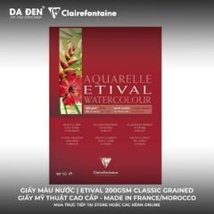 [DA ĐEN] Sổ Vẽ Màu Nước Clairefontaine Aquarelle Etival 200gsm Classic Grained