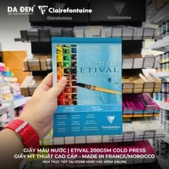[DA ĐEN] Sổ Vẽ Màu Nước Clairefontaine Aquarelle Etival 200gsm 10 Tờ Cold Press