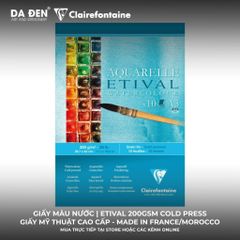 [DA ĐEN] Sổ Vẽ Màu Nước Clairefontaine Aquarelle Etival 200gsm 10 Tờ Cold Press