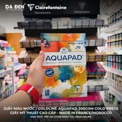 [DA ĐEN] Sổ Vẽ Màu Nước Clairefontaine GOLDLINE AQUAPAD 300g MFine grain