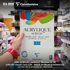 [DA ĐEN] Sổ Vẽ Màu Acrylic Clairefontaine Acrylique Acrylic 360gsm