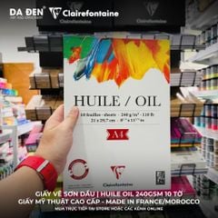 [DA ĐEN] Sổ Vẽ Màu Sơn Dầu Clairefontaine Huile Oil 240gsm
