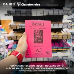 [DA ĐEN] Sổ Vẽ Chì Sketch Clairefontaine Schut Holland 180gsm 70 Tờ