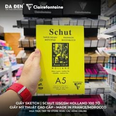[DA ĐEN] Sổ Vẽ Chì Sketch Clairefontaine Schut Holland 125gsm 100 Tờ