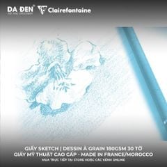 [DA ĐEN] Sổ Vẽ Chì Sketch Clairefontaine Dessin à Grain 180gsm 30 Tờ