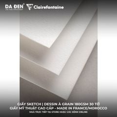 [DA ĐEN] Sổ Vẽ Chì Sketch Clairefontaine Dessin à Grain 180gsm 30 Tờ