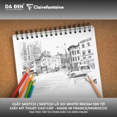 [DA ĐEN] Sổ Vẽ Sketch Clairefontaine Sketch Lò Xo 90gsm 100 Tờ