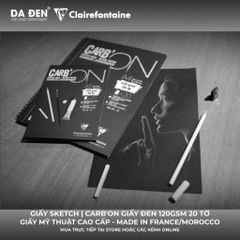 [DA ĐEN] Sổ Vẽ Sketch Clairefontaine Carb'ON Giấy Đen 120gsm 20 Tờ