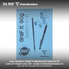 [DA ĐEN] Sổ Vẽ Sketch Clairefontaine Graf it Giấy Dot Grid 90gsm 80 Tờ Sketch 41lb