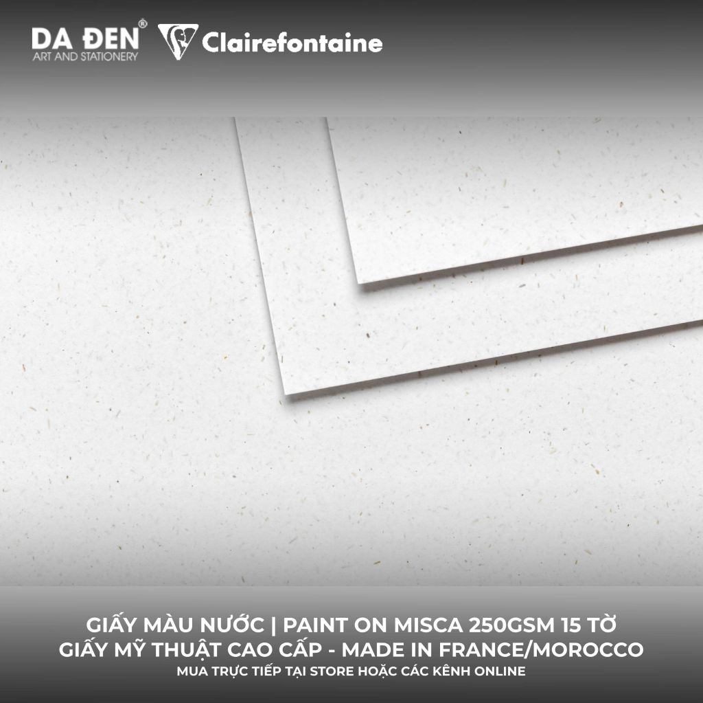 [DA ĐEN ] Sổ Mix Media Clairefontaine Paint ON Misca 2500gsm 15 Tờ