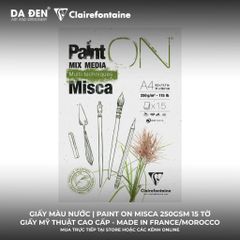 [DA ĐEN ] Sổ Mix Media Clairefontaine Paint ON Misca 2500gsm 15 Tờ