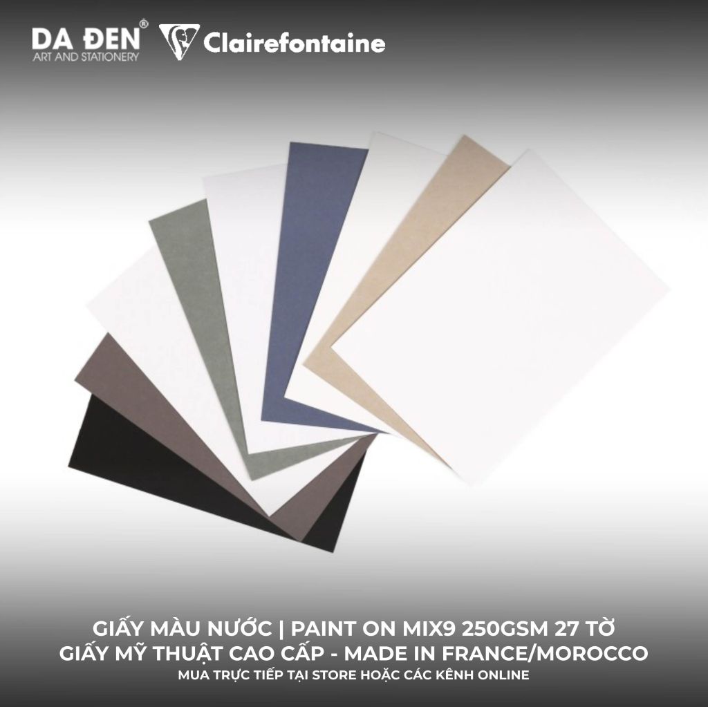 [DA ĐEN] Sổ Mix Media Clairefontaine Paint ON MIX9 250gsm 27 Tờ