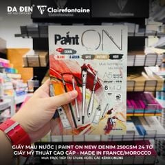 [DA ĐEN] Sổ Mix Media Clairefontaine Paint ON New Denim 250gsm 24 Tờ