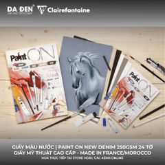 [DA ĐEN] Sổ Mix Media Clairefontaine Paint ON New Denim 250gsm 24 Tờ