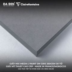[DA ĐEN] Sổ Mix Media Clairefontaine Paint ON Gris 250gsm 30 Tờ