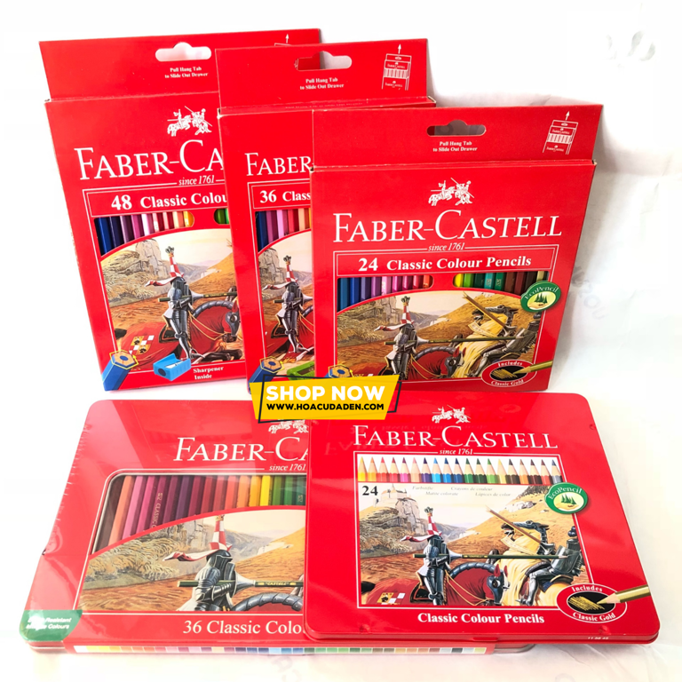 Chì Màu Khô Faber Castell Classic 24 | 36 Màu (Hộp Thiếc)
