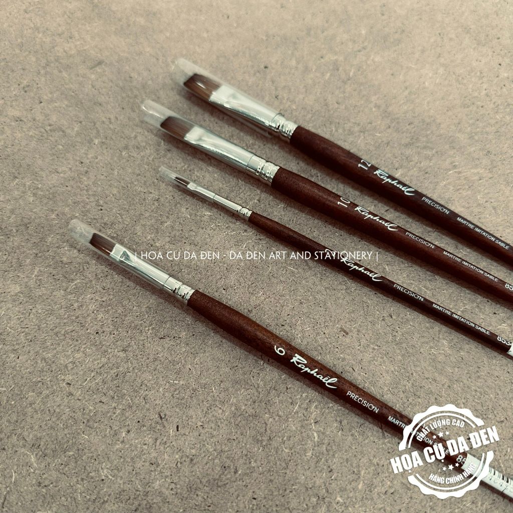 [DA ĐEN] Cọ Vuông Lông Ngắn Raphael 8534 | Raphaël Precision Flat Watercolour Brushes Series 8534