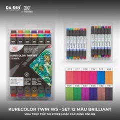 [DA ĐEN] Set 12 Bút Marker 2 Đầu ZIG Kurecolor KC3000